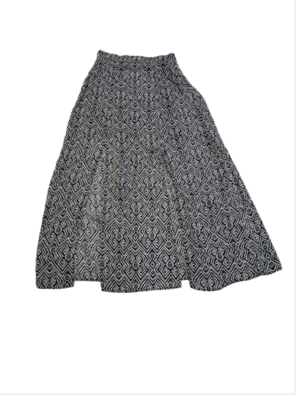 Just Ginger Geometric High Slit Sheer Maxi Skirt